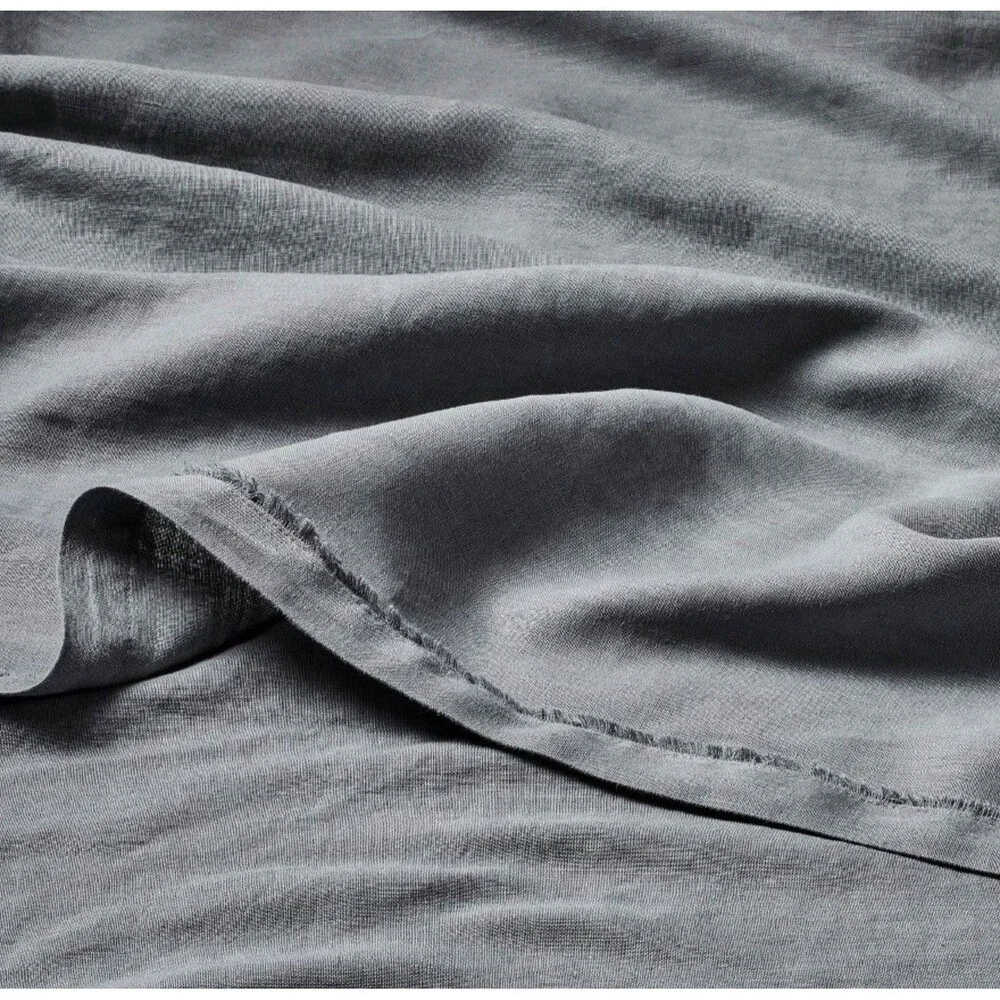 California King 100% Linen Sheet Set Mineral Blue - Casaluna NEW
